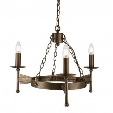 CW3-OLD-BRZ Cromwell 3 Light Chandelier in an Old Bronze Finish