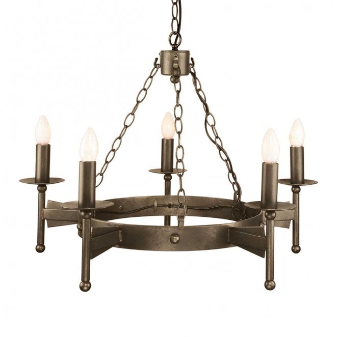 Elstead Lighting CW5-OLD-BRZ Cromwell 5 Light Chandelier in an Old Bronze Finish