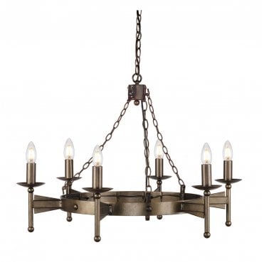 CW6-OLD-BRZ Cromwell 6 Light Chandelier in an Old Bronze Finish