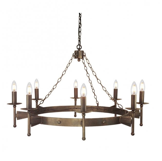 Elstead Lighting CW8-OLD-BRZ Cromwell 8 Light Chandelier in an Old Bronze Finish