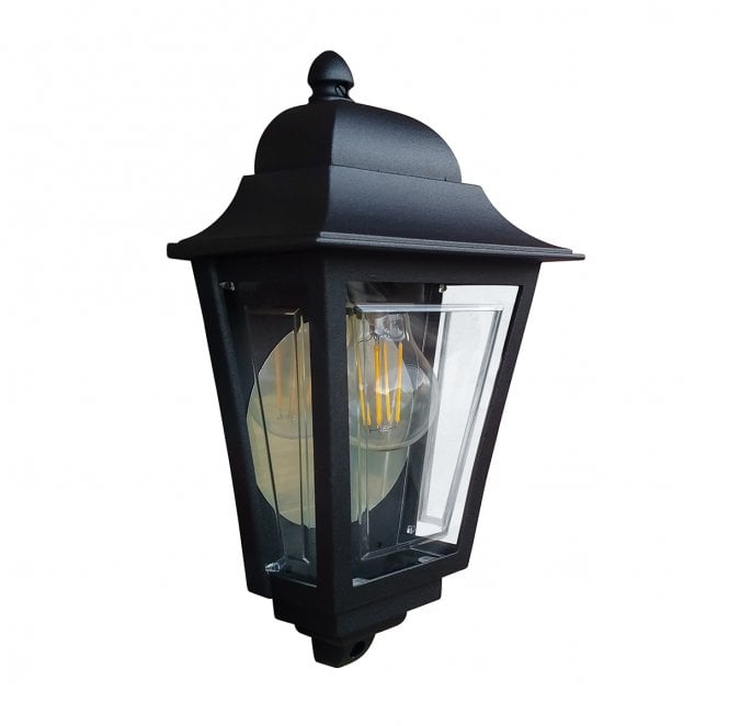 Elstead Lighting DECO-LANE7-BLACK Deco Lane Outdoor IP44 1 Light Half Wall Lantern in a Black Finish