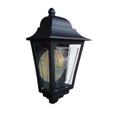 DECO-LANE7-BLACK Deco Lane Outdoor IP44 1 Light Half Wall Lantern in a Black Finish