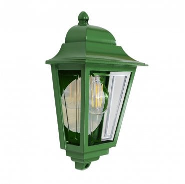 DECO-LANE7-GREEN Deco Lane Outdoor IP44 1 Light Half Wall Lantern in a Green Finish