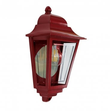 DECO-LANE7-RED Deco Lane Outdoor IP44 1 Light Half Wall Lantern in a Red Finish