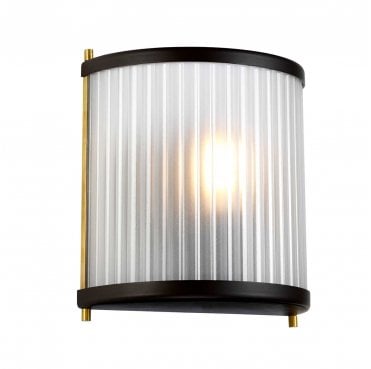 DL-CORONA1-BAB Corona 1 Light Wall Light in a Museum Bronze, Dark Brown Painted and Aged Brass Finish