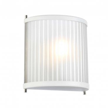 DL-CORONA1-WPN Corona 1 Light Wall Light in a White Satin Painted and Polished Nickel Finish