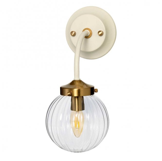 Elstead Lighting DL-COSMOS1 Cosmos 1 Light Wall Light in a Cream Painted and Aged Brass Finish