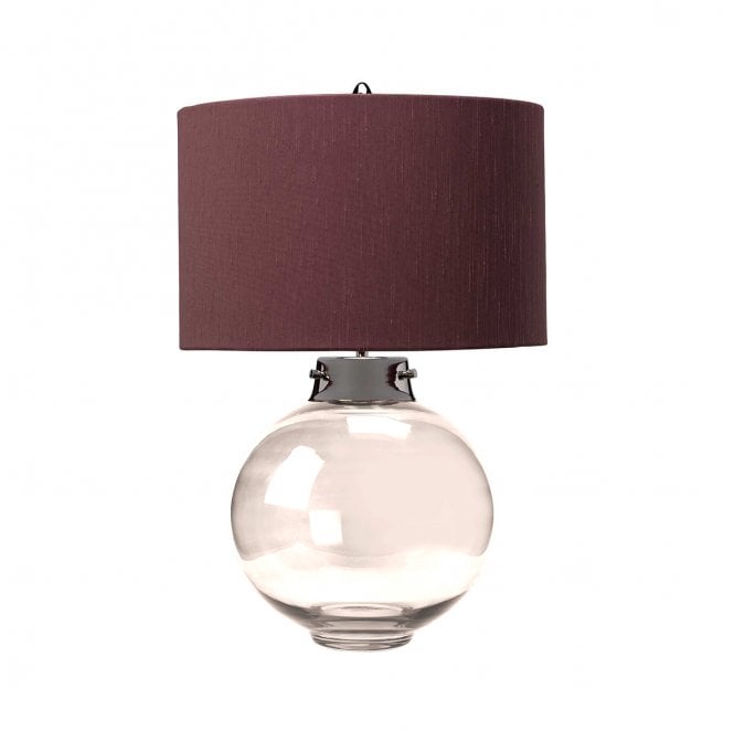 Elstead Lighting DL-KARA-TL-SMOKE Kara 1 Light Table Lamp in a Polihsed Nickel Finish with a Smoke Glass 