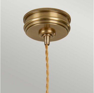 DOUILLE-P-AB Douille 1 Light Pendant in an Aged Brass Finish