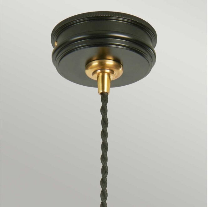 Elstead Lighting DOUILLE-P-BPB Douille 1 Light Pendant in a Black and Polished Brass Finish