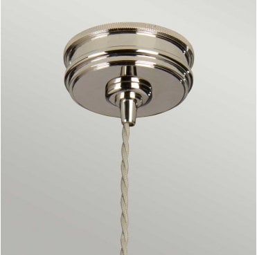 DOUILLE-P-PN Douille 1 Light Pendant in a Polished Nickel Finish