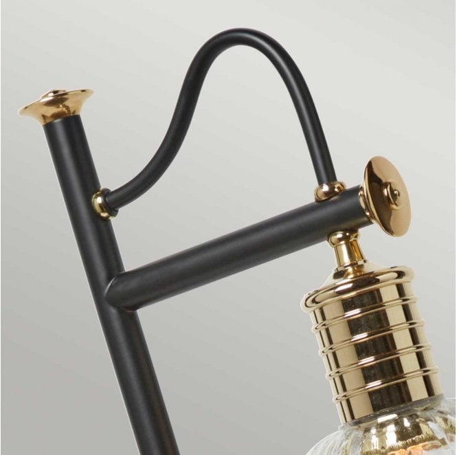 Elstead Lighting DOUILLE-TL-BPB Douille 1 Light Table Lamp in a Black and Polished Brass Finish