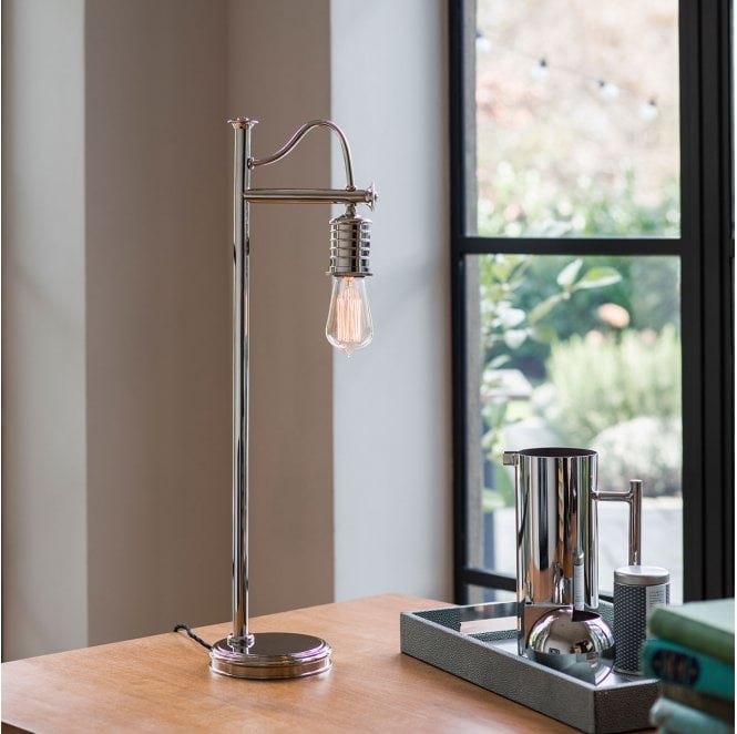 Elstead Lighting DOUILLE-TL-PN Douille 1 Light Table Lamp in a Polished Nickel Finish