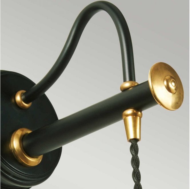 Elstead Lighting DOUILLE1-BPB Douille 1 Light Wall Light in a Black and Polished Brass Finish