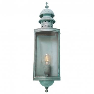 DOWNING-STREET-V Downing Street Outdoor IP44 1 Light Wall Lantern in a Verdigris Finish