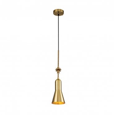 ETOILE-P-S-AB Etoile 1 Light Small Pendant in an Aged Brass and Gold Leaf Finish