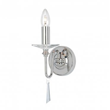 FP1-POL-NICKEL Finsbury Park 1 Light Wall Light in a Polished Nickel Finish