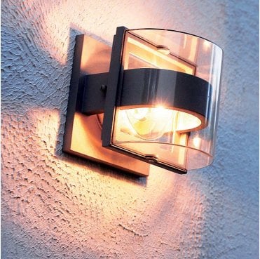 FRIDA-S Frida Outdoor IP44 1 Light Small Wall Light in a Graphite Finish