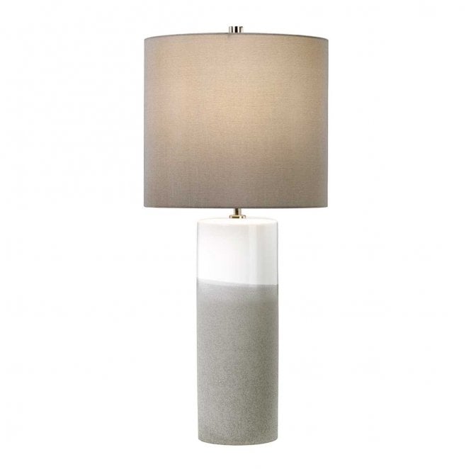 Elstead Lighting FULWELL-TL Fulwell 1 Light Table Lamp in a White Gloss and Matt Grey Finish with a Dark Grey Shade