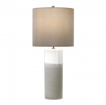 FULWELL-TL Fulwell 1 Light Table Lamp in a White Gloss and Matt Grey Finish with a Dark Grey Shade