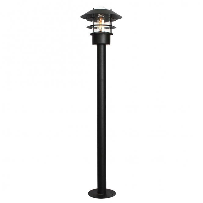 Elstead Lighting HELSINGOR-BOL-BK Helsingor Outdoor IP44 1 Light Bollard Lantern in a Black Finish