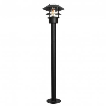 HELSINGOR-BOL-BK Helsingor Outdoor IP44 1 Light Bollard Lantern in a Black Finish