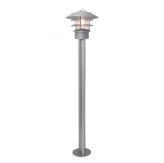 Elstead Lighting HELSINGOR-BOL-SL Helsingor Outdoor IP44 1 Light Bollard Lantern in a Silver Finish
