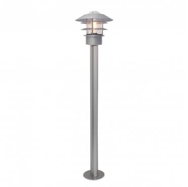 HELSINGOR-BOL-SL Helsingor Outdoor IP44 1 Light Bollard Lantern in a Silver Finish