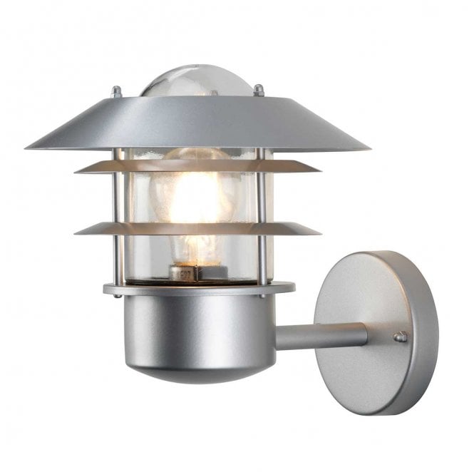 Elstead Lighting HELSINGOR Helsingor Outdoor IP44 1 Light Wall Lantern in a Silver Finish