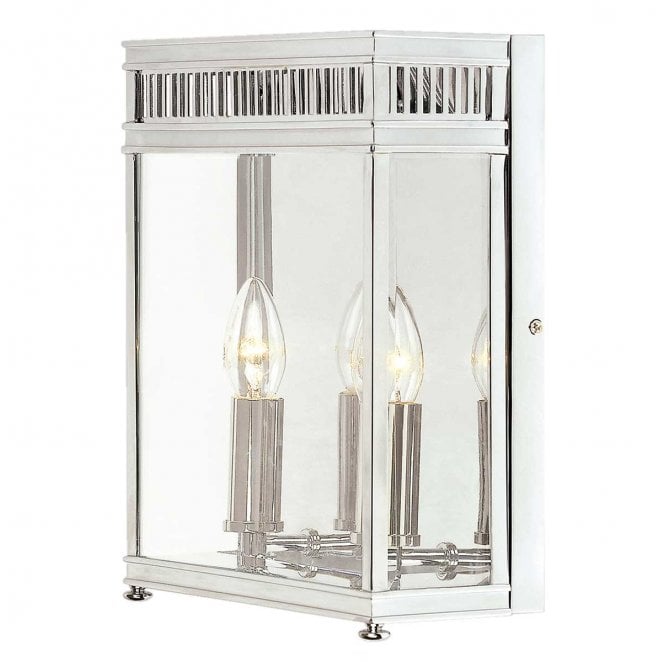 Elstead Lighting HL7-M-PC Holborn Outdoor IP44 2 Light Medium Half Lantern in a Polished Chrome Finish