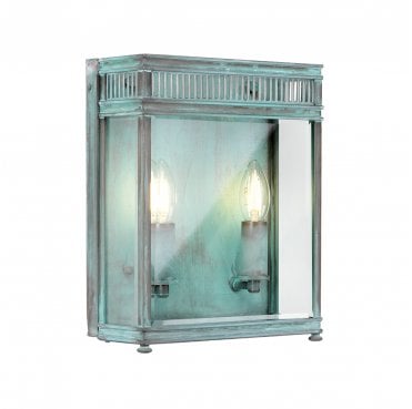 HL7-M-VDG Holborn Outdoor IP44 2 Light Medium Half Lantern in a Verdigris Finish