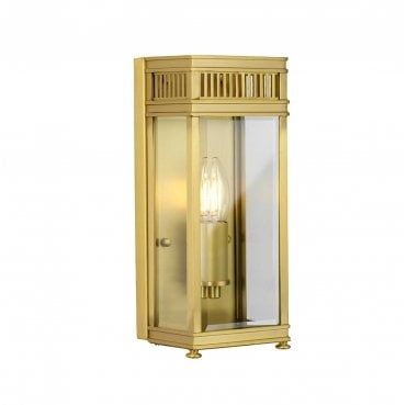 HL7-S-BB Holborn Outdoor IP44 1 Light Small Half Lantern in a Brushed Brass Finish