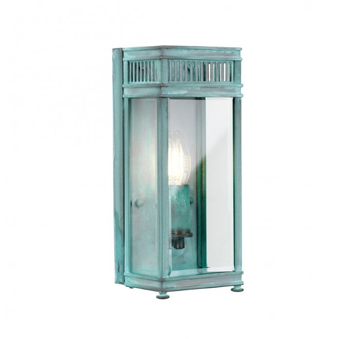 Elstead Lighting HL7-S-VDG Holborn OutdoorI P44 1 Light Small Half Lantern in a Verdigris Finish