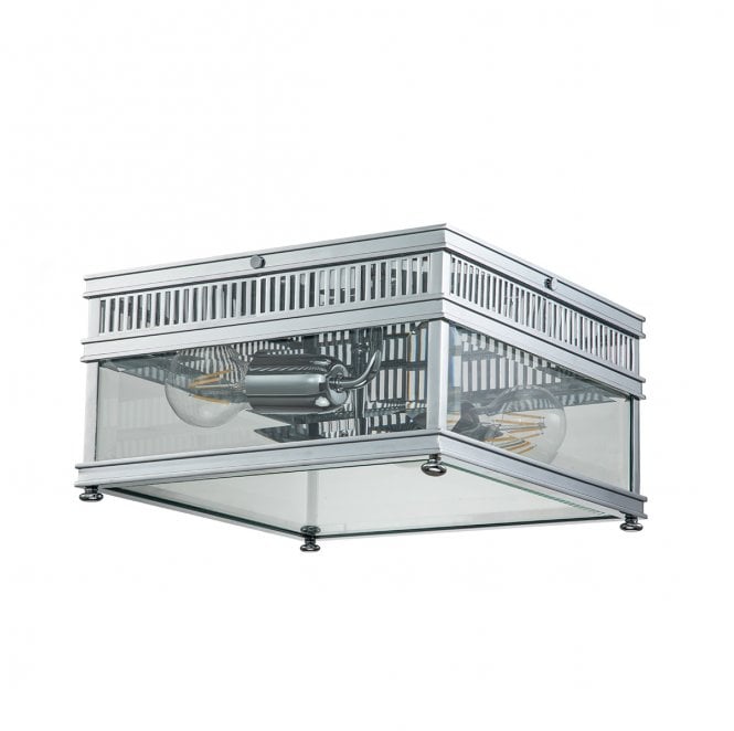 Elstead Lighting HOLBORN-F-PC Holborn Outdoor IP44 2 Light Flush Light in a Polished Chrome Finish