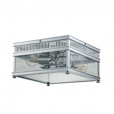 HOLBORN-F-PC Holborn Outdoor IP44 2 Light Flush Light in a Polished Chrome Finish