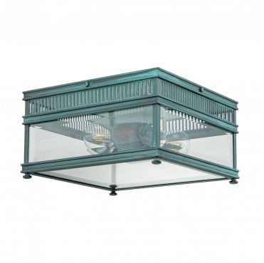 HOLBORN-F-VDG Holborn Outdoor IP44 2 Light Flush Light in a Verdigris Finish