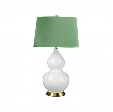 ISLA-AB-TL-GREEN Isla 1 Light Table Lamp in an Aged Brass, White and Green Finish