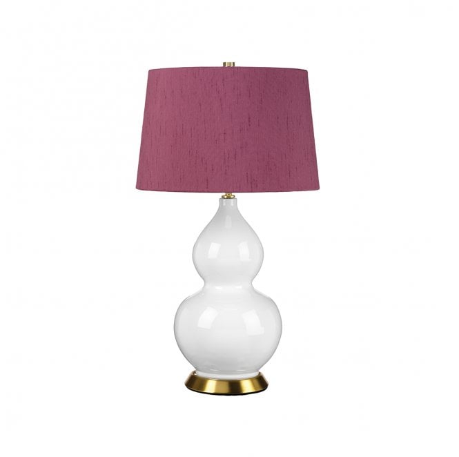 Elstead Lighting ISLA-AB-TL-PURPLE Isla 1 Light Table Lamp in an Aged Brass, White and Purple Finish