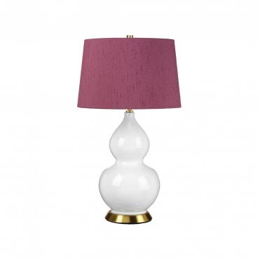 ISLA-AB-TL-PURPLE Isla 1 Light Table Lamp in an Aged Brass, White and Purple Finish