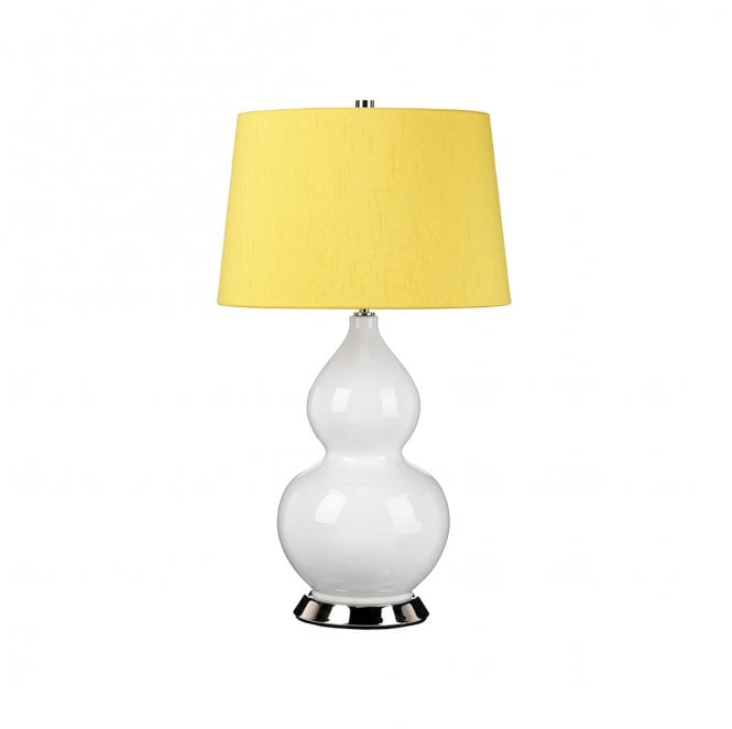 Elstead Lighting ISLA-PN-TL-YELLOW Isla 1 Light Table Lamp in a Polished Nickel, White and Yellow Finish