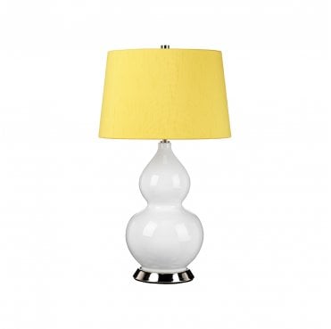 ISLA-PN-TL-YELLOW Isla 1 Light Table Lamp in a Polished Nickel, White and Yellow Finish