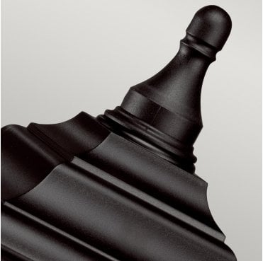 KERRY-PED-POR Kerry Outdoor IP44 1 Light Pedestal/Porch in a Black Finish