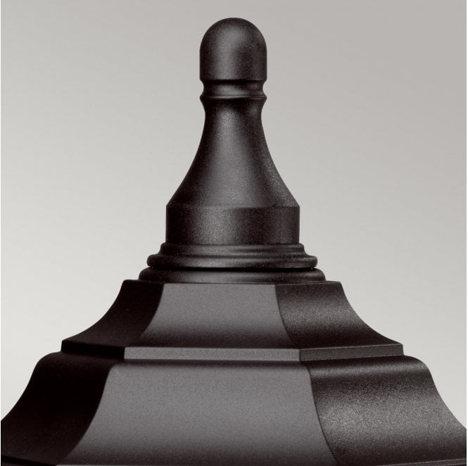 Elstead Lighting KINSALE-PED-POR Kinsale Outdoor IP44 1 Light Pedestal/Porch Lantern in a Black Finish
