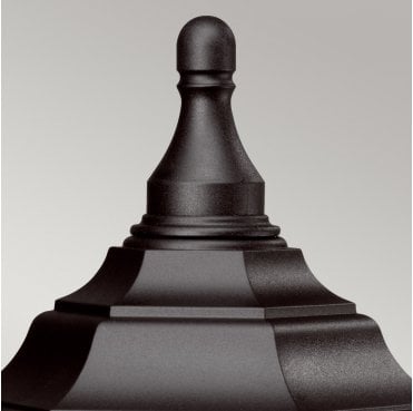 KINSALE-PED-POR Kinsale Outdoor IP44 1 Light Pedestal/Porch Lantern in a Black Finish