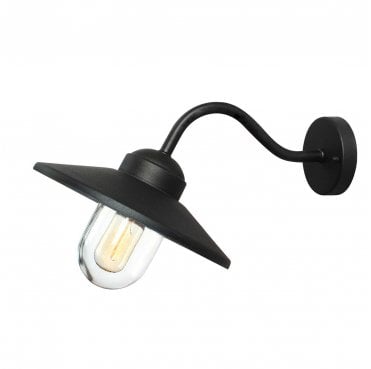 KLAMPENBORG-BK Klampenborg Outdoor IP44 1 Light Wall Lantern in a Black Finish
