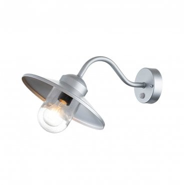 KLAMPENBORG-PIR-SIL Klampenborg Outdoor IP44 1 Light Wall Lantern with PIR in a Silver Finish