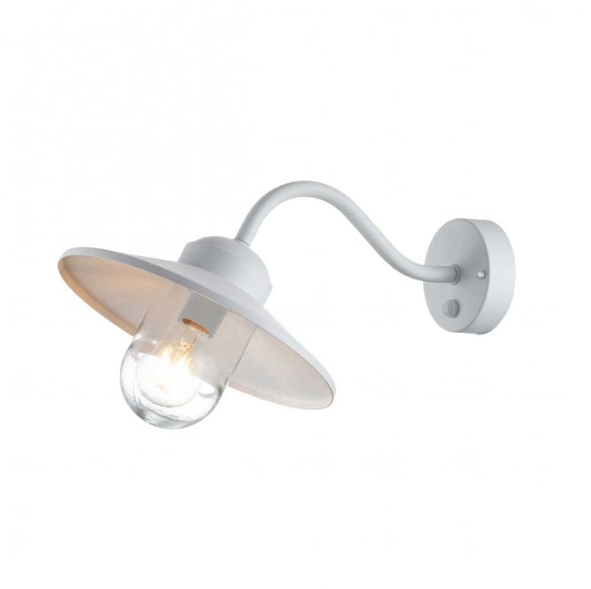 Elstead Lighting KLAMPENBORG-PIR-WHT Klampenborg Outdoor IP44 1 Light Wall Lantern with PIR in a White Finish