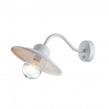 KLAMPENBORG-PIR-WHT Klampenborg Outdoor IP44 1 Light Wall Lantern with PIR in a White Finish