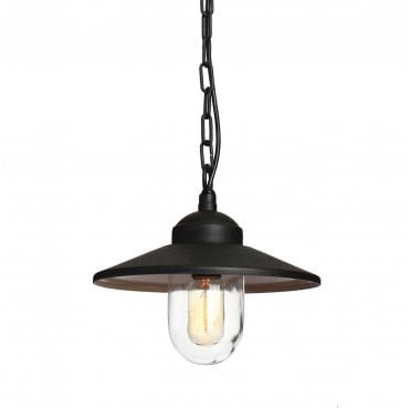 KLAMPENBORG8-BK Klampenborg Outdoor IP44 1 Light Chain Lantern in a Black Finish
