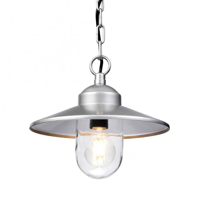 Elstead Lighting KLAMPENBORG8 Klampenborg Outdoor IP44 1 Light Chain Lantern in a Silver Finish